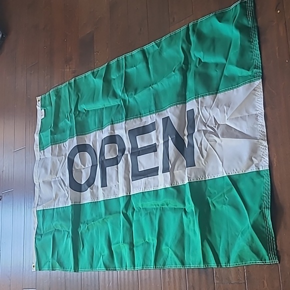 NEW "OPEN" for Business Flag Green 3×5 - Picture 1 of 2